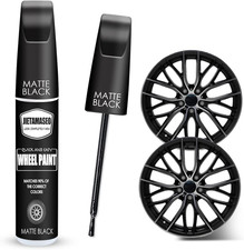 Matte Black Rim Touch Up Paint Wheel Repair Kit Curb Rash, Quick and Easy