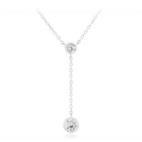 WeißEr Topas Rhodium Silber Halskette