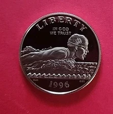 1996 Swimming Atlanta 50 Cent Proof