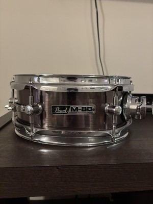 Pearl M-80 Snare Drum 10  x 5  Steel Shell Black Finish   Compact Popcorn Snare
