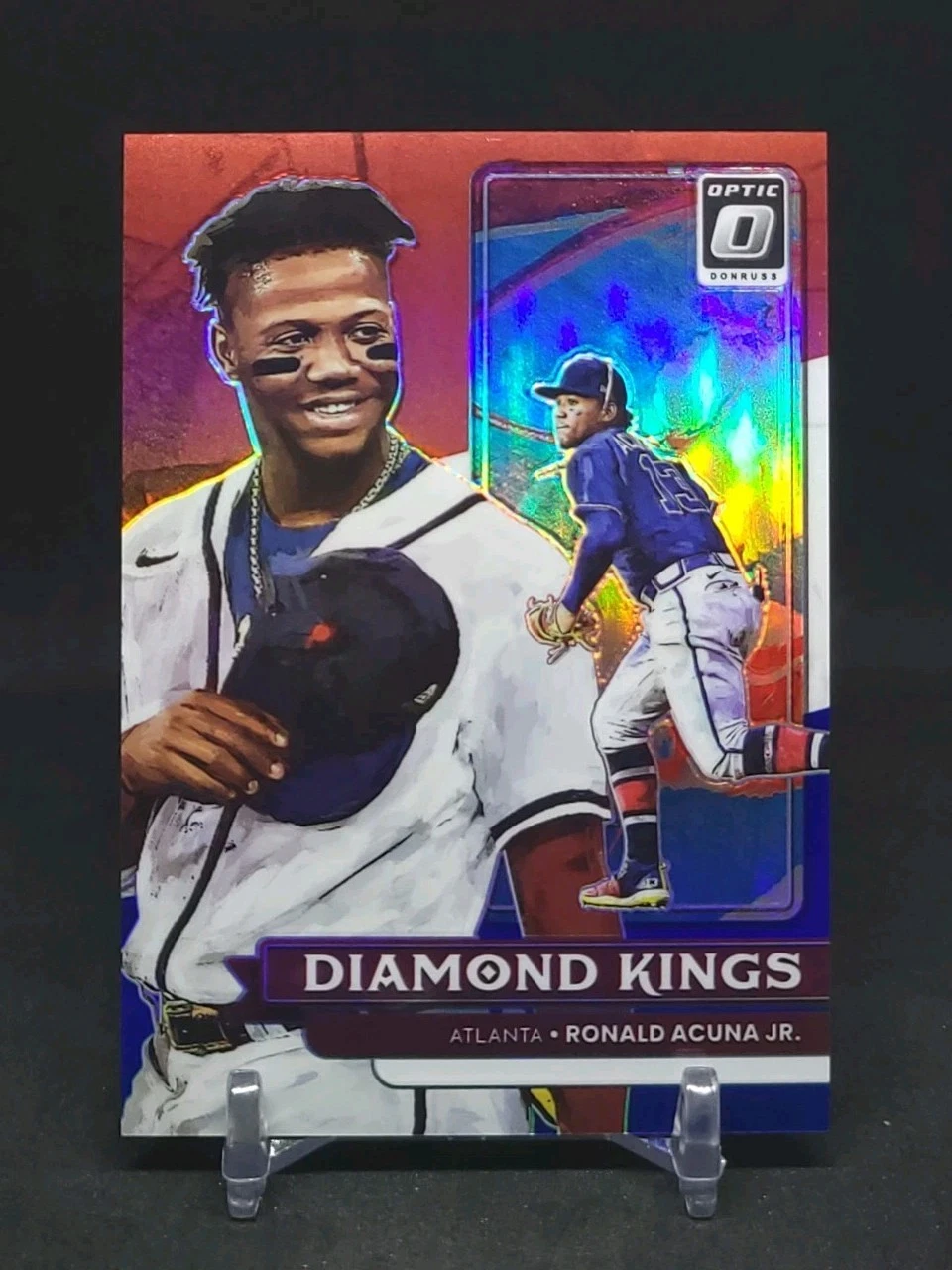 2022 Donruss Optic Ronald Acuna Jr. Diamond Kings Red White Blue Prizm /199 #16