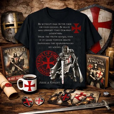 Knights Templar Shirt   Medieval Crusader T-Shirt, Christian Warrior Knight