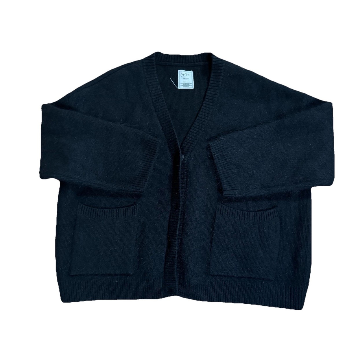 Men’s Yohji Yamamoto Pour Homme Black Button Down Cardigan Sweater Size Large