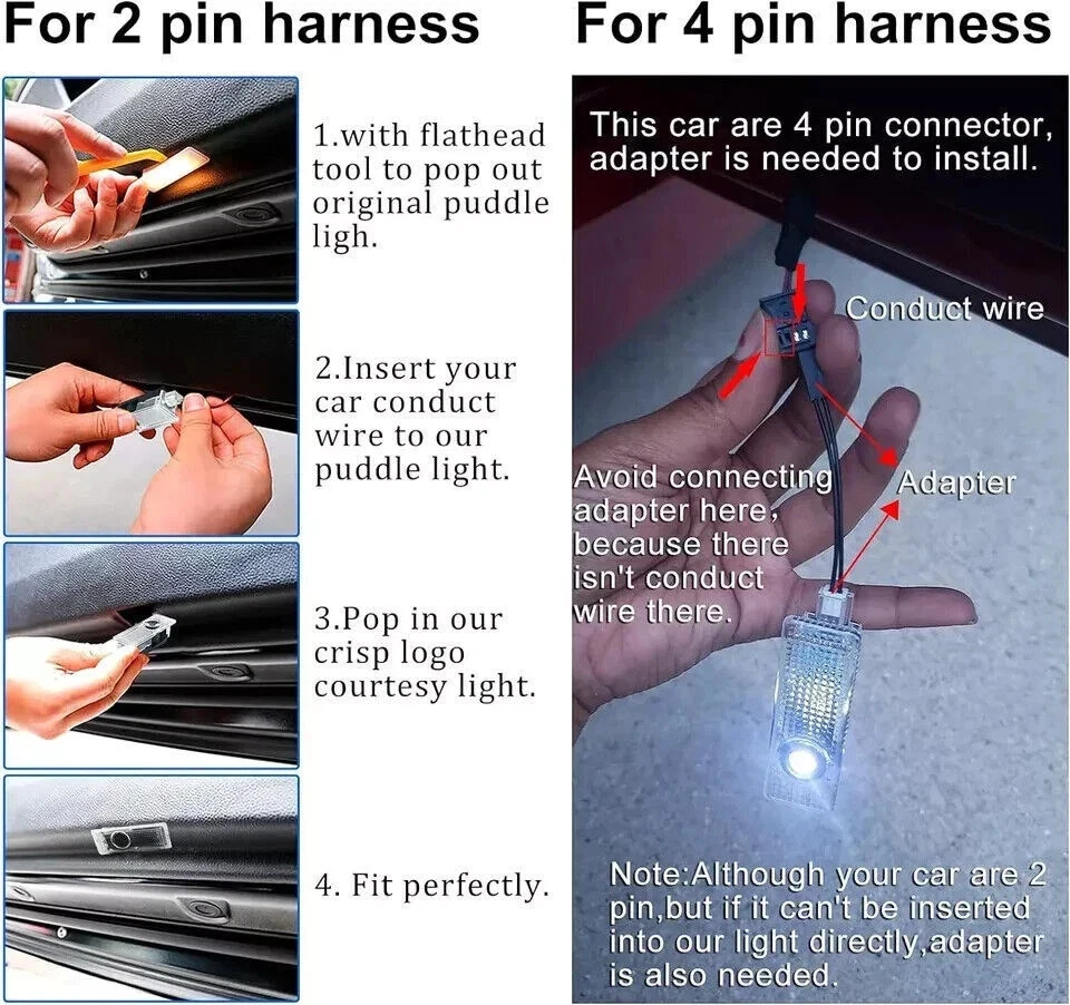 2pcs Welcome Light Fits For E60 E63 E90 E92 X1 4X Door Projector Ghost Shadow Foto 3 de 4