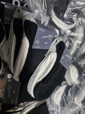 Universal Thread Women s Ankle Socks 9 Pairs Cotton Blend Size 4-10 BLK WHT GRY