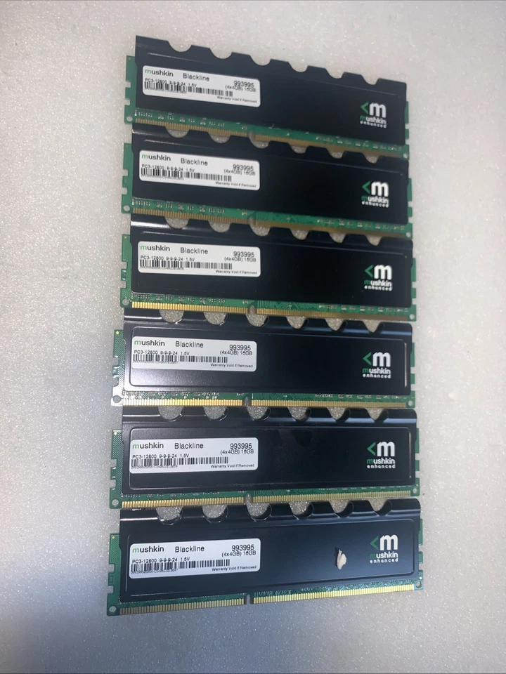 24GB=6×4GB Mushkin Blackline DDR3-1600 PC3-12800 9-9-9-24 gaming Desktop Memory - Image 3 of 4