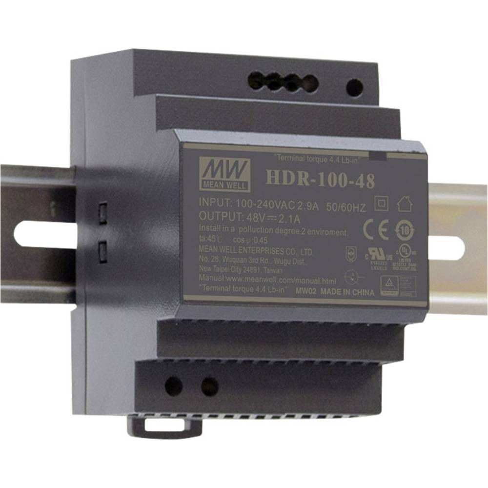 MEAN WELL HDR-100-48 alimentation 48V anti-surchauffe pour tableau électrique compact