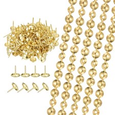 5Pcs 3.28ft Upholstery Tacks Strips, 0.63" Decorative Nail Strips, Gold