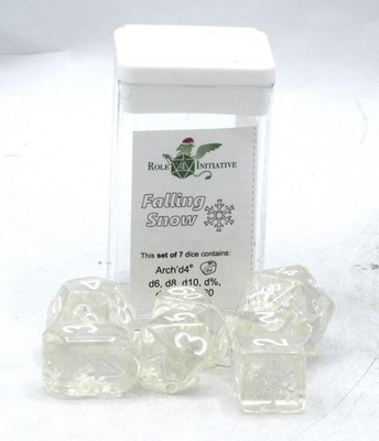 Role 4 Initiative 50904-7C Diffusion Falling Snow (Set of 7 Dice) Holiday
