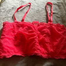 Torrid 2 Bra Curve Pink Bralette Stretch Comfort Removable Straps Plus Size Lace
