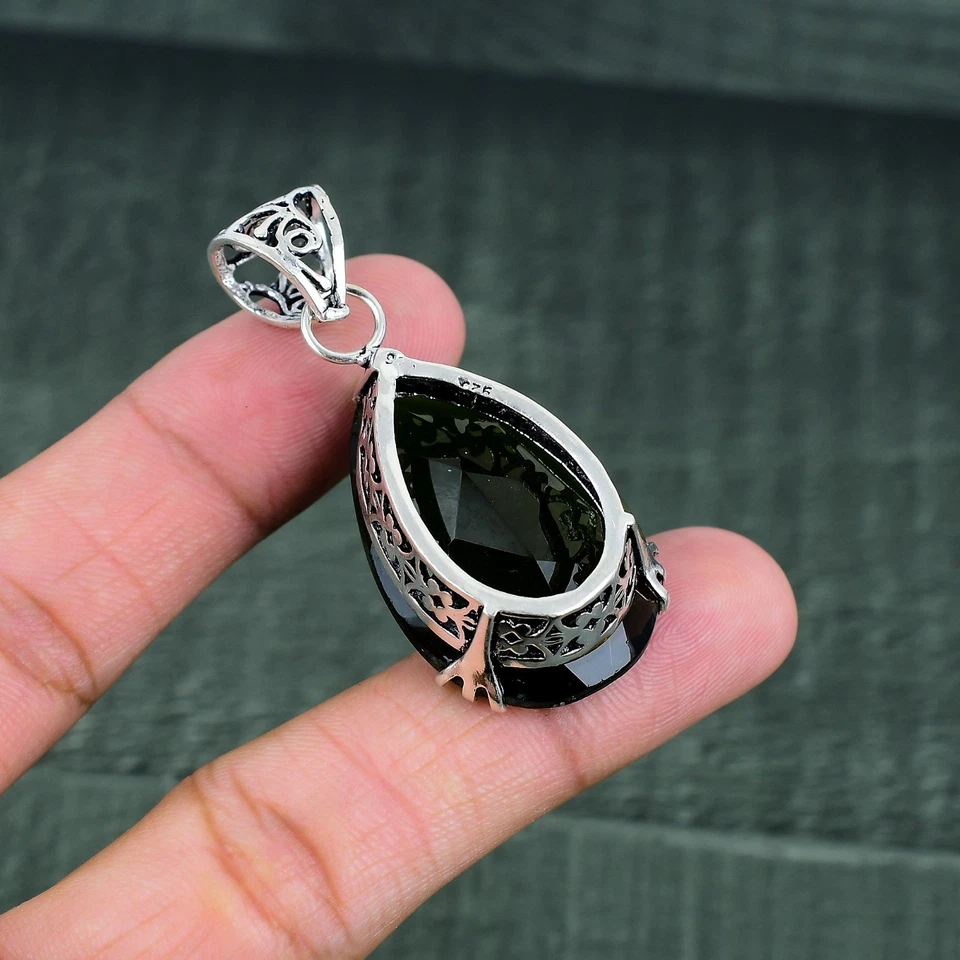 Peridot Gemstones Handmade 925 Steling Silver Jewelry Pendant For Thanksgiving - Image 2 of 4