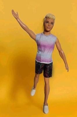 Barbie: Fashionistas Tropical Ken Doll #152 Redressed In Beach Clothes 2020 Used
