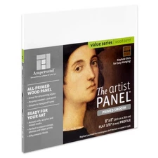 Ampersand Primed Smooth Artist Panel 8x8 Reinforced Gesso for Multimedia Art