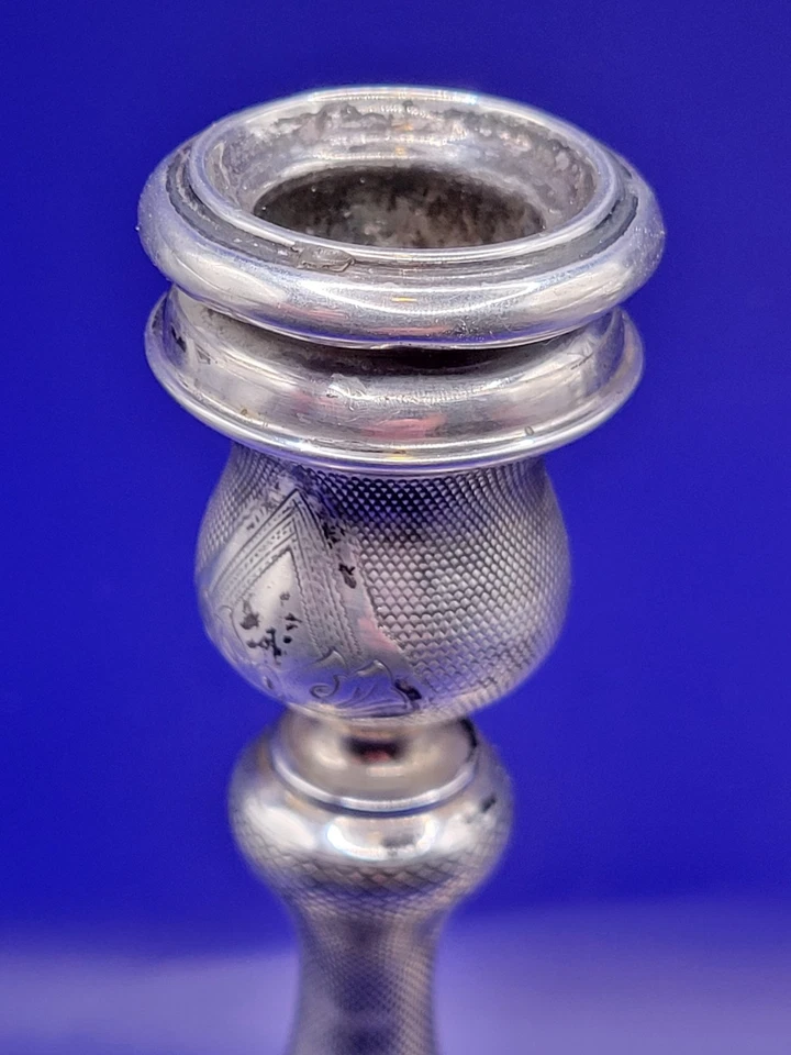 Par de velas torneadas finlandesas con motor plateado de 13 listones - aprox. 98g cada uno Foto 3 de 4