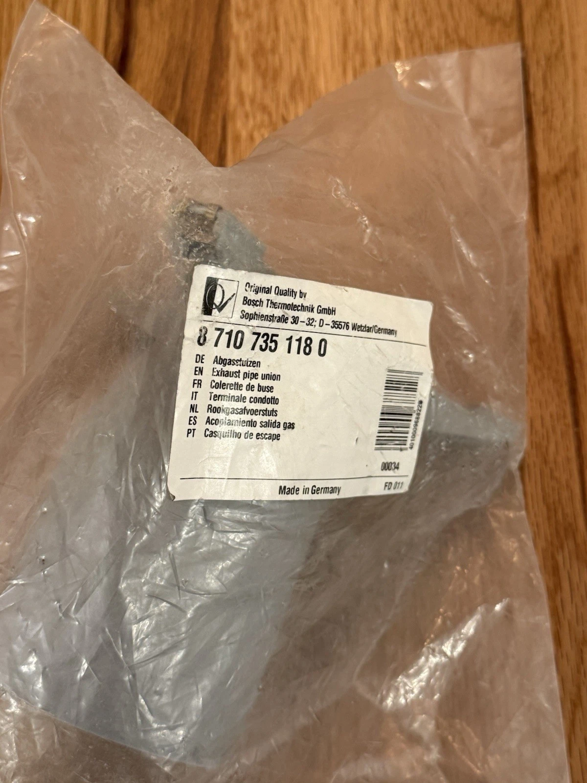 Worcester 87107351180 Bosch Exhaust Pipe Union - Brand New Old Stock 2