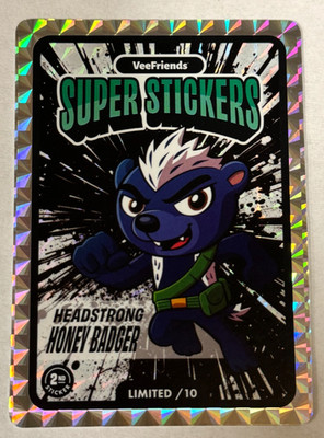 Headstrong Honey Badger Black Splash /10 Manga 2025 VeeFriends Super Stickers