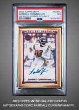 2023 TOPPS MOTIF GALLERY GRAPHS AUTOGRAPHS RANDALL CUNNINGHAM PYROLL SCARLET /3