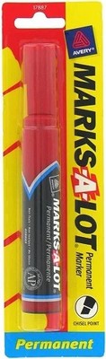 Marks A Lot(R) Regular Desk Style Permanent Markers Red Chisel Tip 1/PK Carded