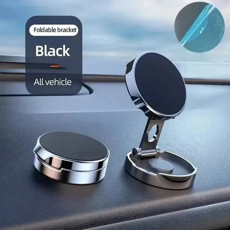 Magnetic Car Phone Holder 720° Foldable Stand Universal Mobile Mount Bracket - Image 2 of 4