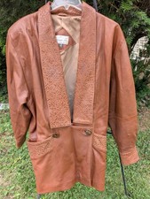 Leonardo Riva Italian designer VTG Women Leather jacket size 40 EURO, Brown. EXC