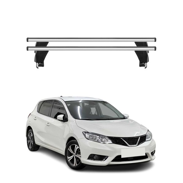 Menabo DachträGer GrundtäGer FüR Nissan Pulsar 2014-2018 50Kg Alu Silber 2 Tlg-image