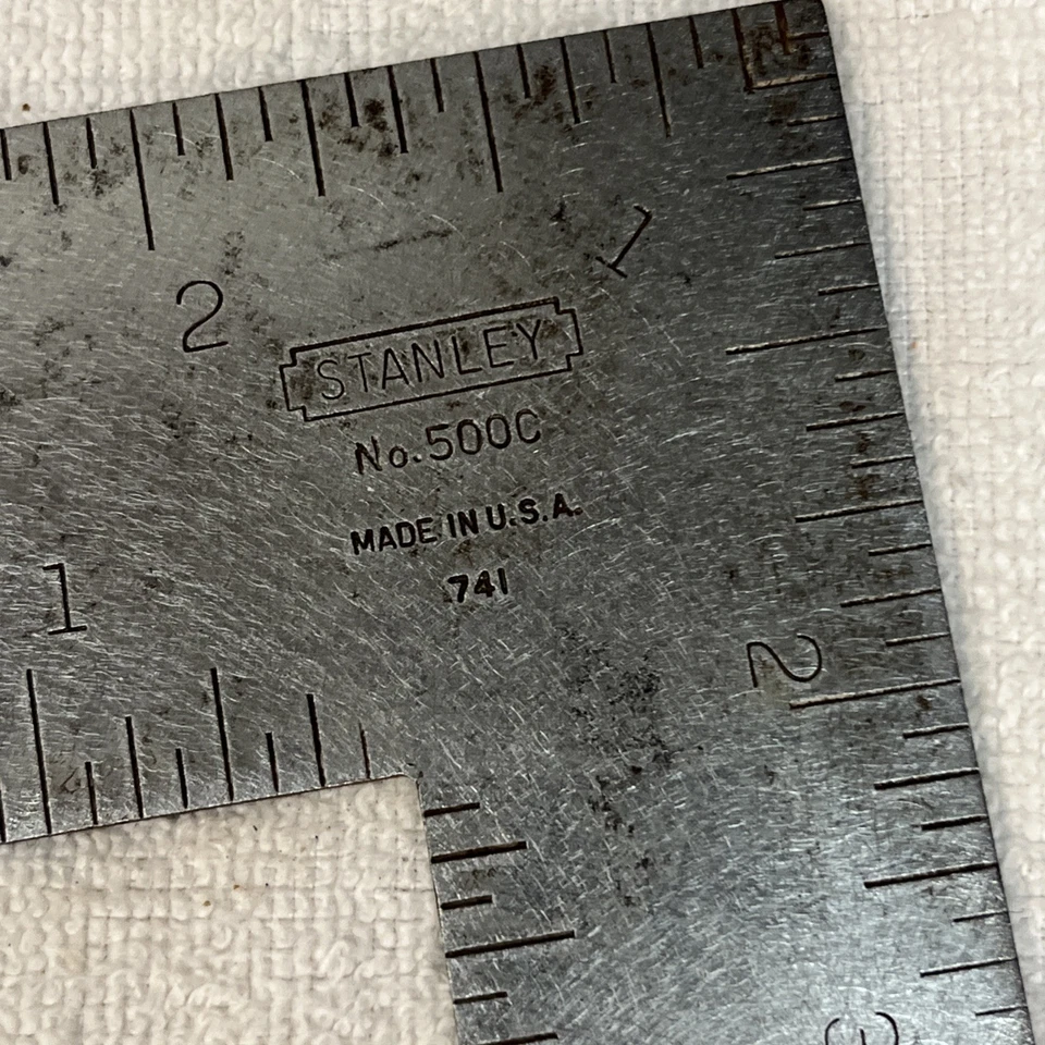 Vintage Stanley No 500 C Steel 16in x 24in Carpenter's Framing Square - Image 2 of 4