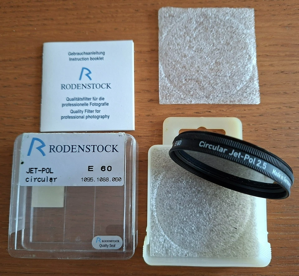 R0DENSTOCK JET-POL CIRCULAR E60 POLARISING FILTER BOXED OPENED UNUSED NEAR MINT - Image 1 of 4