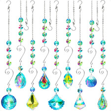 9 Pieces Sun Catchers Indoor Window Suncatcher Crystals Prisms with Chain Pendan