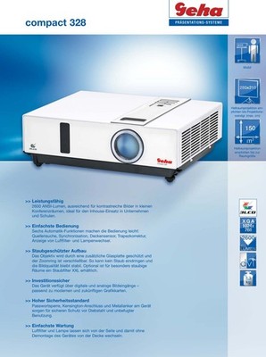 Geha compact 328 LCD Beamer Projektor mit Fernbedienung und Tasche