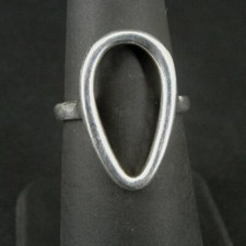 Ring Silver Teardrop Open Shape Design Sterling 925 Size 6 Band Ring