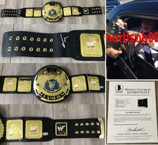 VINCE MCMAHON SIGNED WWE WWF CHAMPIONSHIP LEATHER BELT w/EXACT PROOF BECKETT COA VINCE MCMAHON SIGNED WWE WWF CHAMPIONSHIP LEATHER BELT w/EXACT PROOF BECKETT COA
