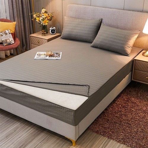 Mattress Cover Six-Sided With Zipper Fitted Sheet Queen/King /Twin Bed Sheet - Picture 2 of 29