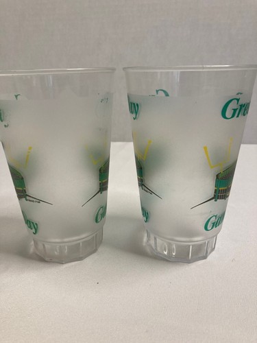 Vintage Green Bay Packers Game Day Lambeau Field Heavy Plastic Glasses (Lt of 2) - Picture 4 of 8
