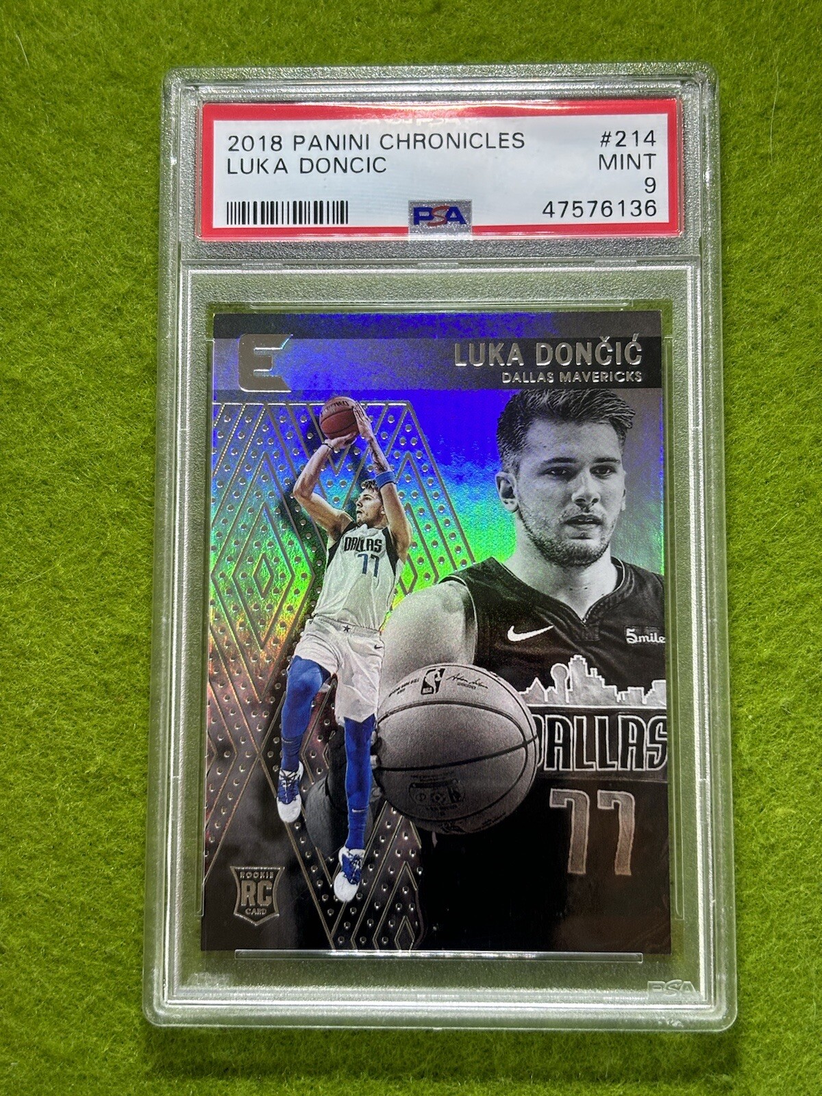 Luka Doncic SILVER PRIZM ROOKIE CARD PSA 9 MINT MAVERICKS RC  2018-19 Chronicles view 5