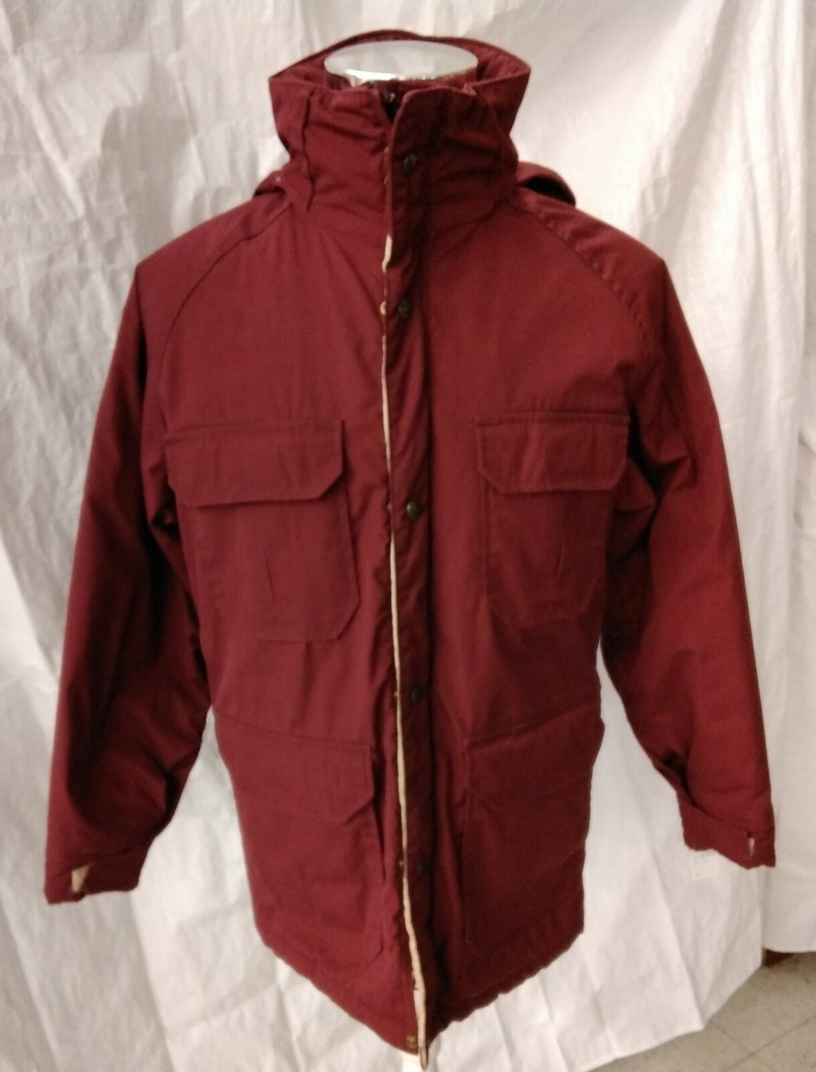 Woolrich Jacket Men's Medium Maroon Hooded Full Zip #J2381 | eBay