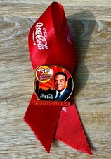 Extremely rare Coca-Cola commemorative pin for Andrew Young's 75th birthday