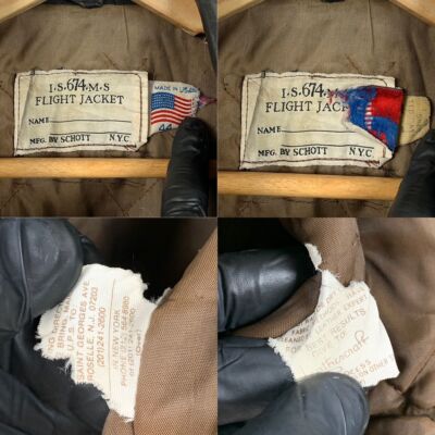 Men's Vintage Schott I-S 674 M-S Leather Flight Jacket Size 44 | eBay