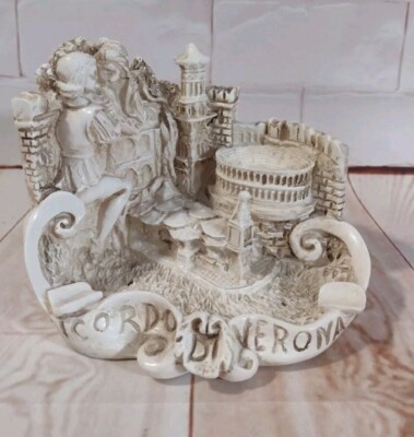 VERONA ITALY SOUVENIR CITYSCAPE ASHTRAY ROMEO & JULIET BUILDING LANDMARKS 0098