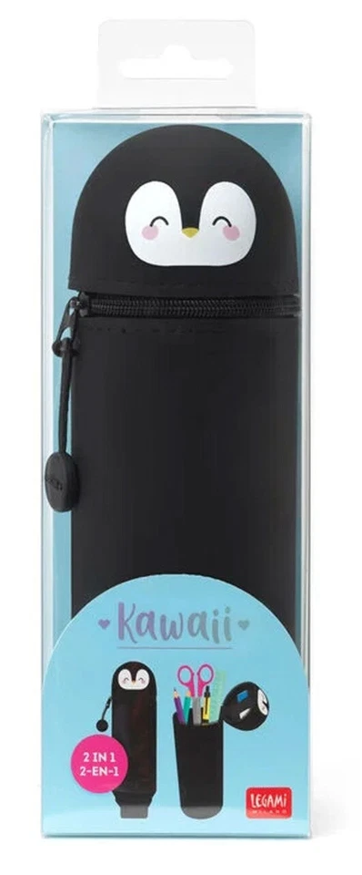 LEGAMI 2-IN-1 KAWAII FEDERMÄPPCHEN SCHLAMPER STIFTEHALTER PINGUIN NEU OVP