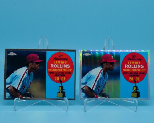 Jimmy ROLLINS 2008 Topps Chrome 50th Anniversary Refractor SP & Base