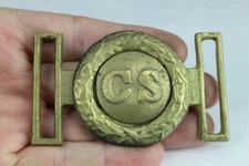 CS Two Piece Belt Buckle - Confederate Civil War - vintage reproduction? 19G60