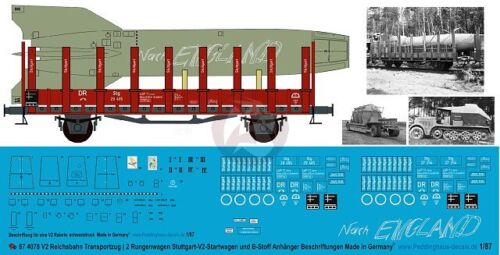 Marcas de cohete Peddinghaus 1/87 (HO) agregado-4 V-2 Segunda Guerra Mundial (con muchos extras) 4078 - Imagen 1 de 1