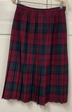Vintage Great Britain Edinburg Woollen Mill Wool Pleated Lined Skirt Academia 12