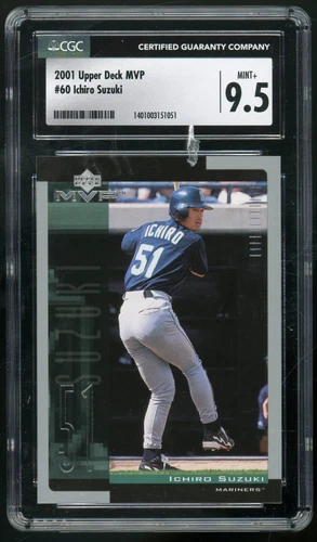 ICHIRO SUZUKI 2001 Upper Deck MVP #60 Seattle Mariners Rookie RC CGC 9.5 Mint+