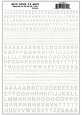 NEW Woodland Train Decal Sheet Gothic R.R. Letters White 1/16-5/16" MG721
