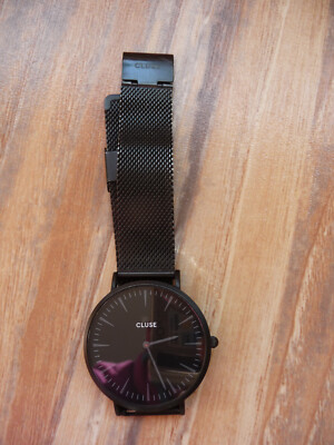 ! Sehr gut ! Cluse Damen Uhr Boho Chic Mesh Full Black 38 mm NP 105 