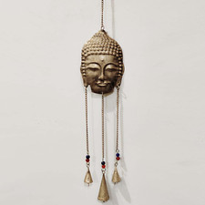 Hanging Bells Buddha Symbol Windchime Garden Home Decor Hanging Large 40195