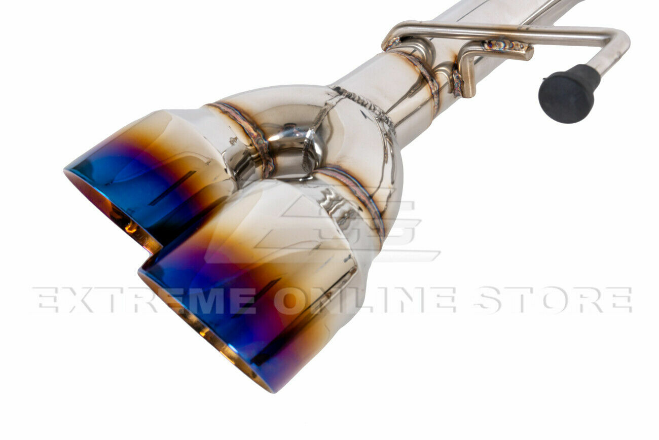 Quad Burnt Tips Exhaust For 1521 Subaru WRX STi Muffler Delete Axle