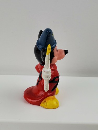 Disney Mickey Mouse Sorcerer's Apprentice Fantasia with Wand PVC Toy Figure 2.5" - Picture 4 of 6
