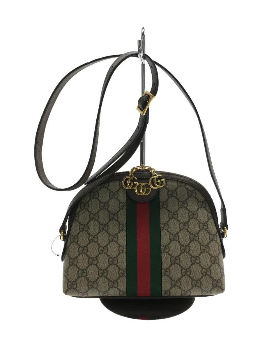 GUCCI Ophidia GG Supreme Sherry Leather Shoulder Bag 499621 Brown